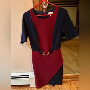 Signature by Robbie Bee Burgundy and Navy Dress 4P